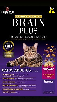 Ração brain plus gatos adultos 10 kg
