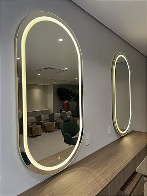 Espelho Oval Iluminação Interna