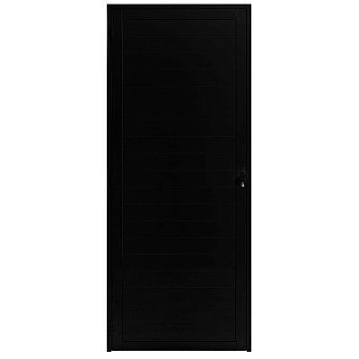 Porta Lambril Fechada - C/Maçaneta - Alumínio Preto Duplo