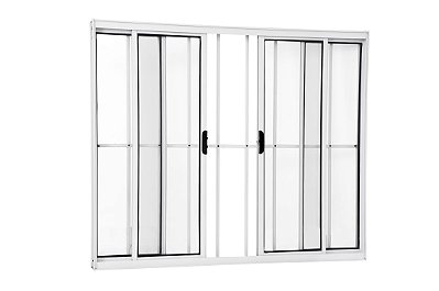 Vitro 4 Folhas 1,00 X 1,20 Com Grade Alumínio Branco L14