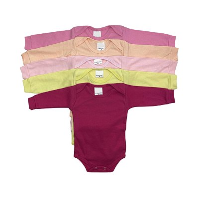 Kit 5 Body para bebê Feminino – Tamanhos: P M G