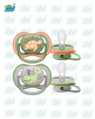 Chupeta Philips Avent Ultra Air 6-18 meses Rosa e Cinza - 2 unidades