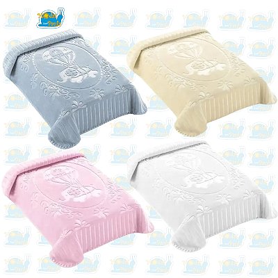 Cobertor de Bebe em Alto Relevo Colibri Linha Exclusive Hipoalérgico 80X1,10m