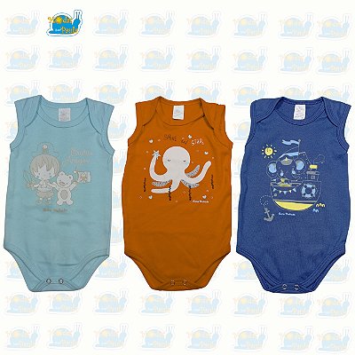 Kit Body Regata Masculino – Bicho Molhado 3 unidades
