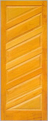 Porta de Madeira Maciça Almofadas Diagonal  em Angelim Pedra - ref011