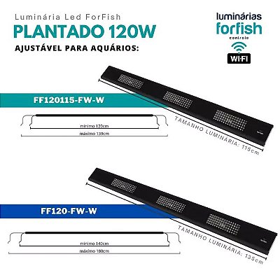 Luminária ForFish LED Aquário Plantado 120W WiFi