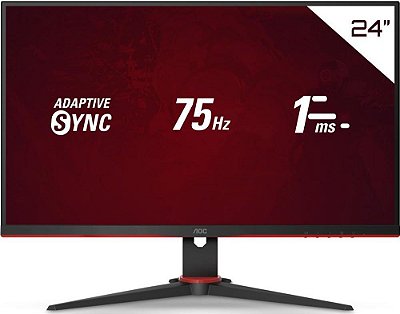 MONITOR GAMER AOC SPEED 23.8" LED IPS FULL HD 75HZ 1MS HDMI/VGA 24G2HE5