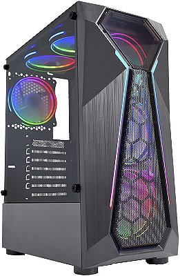 GABINETE K-MEX WARLOCK CG-A1D4 RGB CGA1D4RH0010B0X - SEM COOLERS