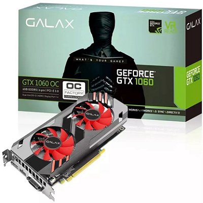 PLACA DE VÍDEO GALAX GEFORCE GTX 1060 OC 6GB DDR5