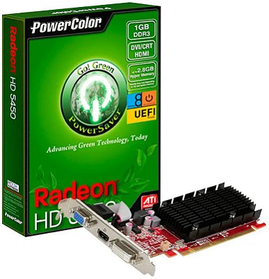 PLACA DE VÍDEO POWERCOLOR AMD RADEON HD 5450 1GB DDR3 - SEMINOVA