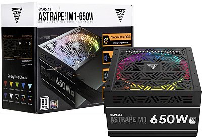 FONTE GAMDIAS ASTRAPE 650W 80PLUS WHITE M1-650W RGB