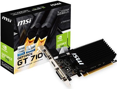 PLACA DE VÍDEO GEFORCE GT 710 1GB DDR3 64BIT MSI