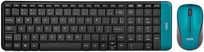 KIT TECLADO E MOUSE OEX BLEND SEM FIO VERDE TM404