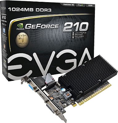 PLACA DE VÍDEO GEFORCE 210 1GB DDR3 64BITS EVGA