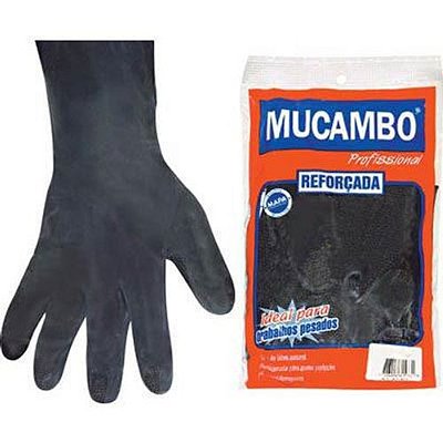 MUCAMBO - Luva Mão Látex Lisa Pt 08CM (G)