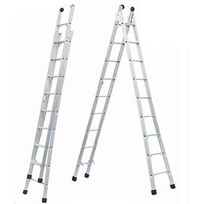 AGATA - Escada Aluminio Extensiva 3X1 09 Degraus 3,0 A 4,8M