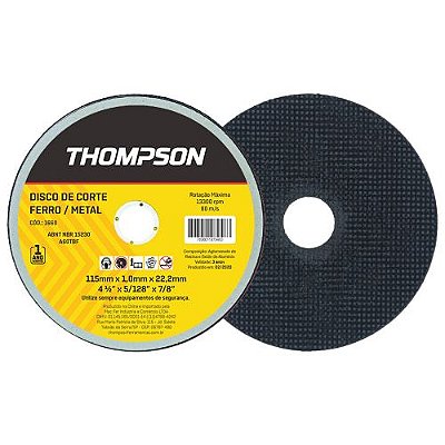 Thompson - Disco Corte Ferro 2t 41/2X1,0X7/8