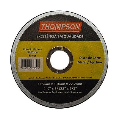 Thompson - Disco Corte Inox 41/2X1,0X7/8
