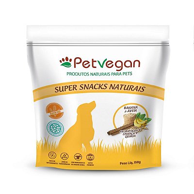 Biscoito Natural Snacks para Cães Banana e Aveia Probióticos 150g Petvegan
