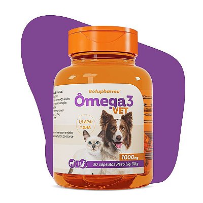 Suplemento Ômega 3 Vet 1000mg 30 cápsulas Cães Gatos Botupharma