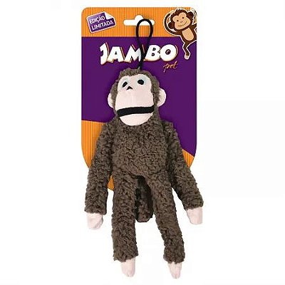 Brinquedo Mordedor Pelúcia para Cães Macaco Mini Preto Jambo Pet