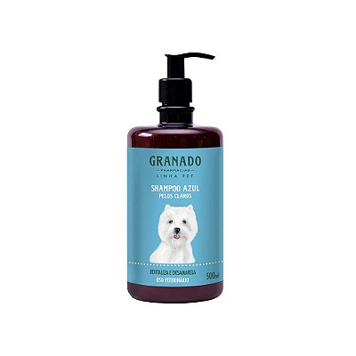 Shampoo Cães Gatos Azul Pelos Claros 500ml Granado