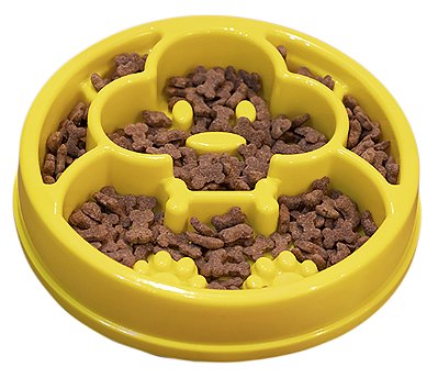 Comedouro Lento para Cães Cachorrinho Amarelo | ÓrienPet