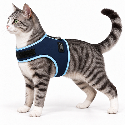 Peitoral de Neoprene com Guia para Gatos | Luna Lua