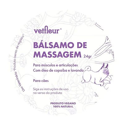 Pomada para Cachorro Bálsamo de Massagem 24g Vetfleur