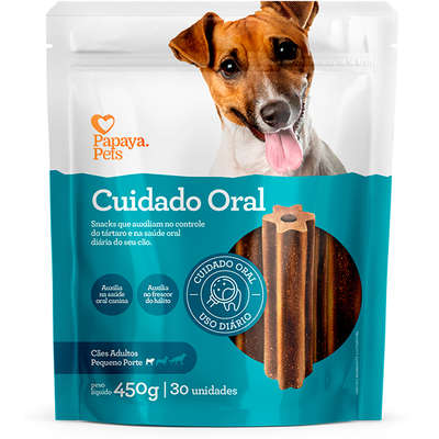 Petisco para Cachorro Snacks Cuidado Oral Pequeno 450g 30un Papaya Pets