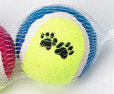 Kit 2 Brinquedo Bola Tênis Médio Sortidas para Cães Chalesco