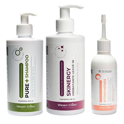 Kit Cuidados Pele e Ouvido para Cachorro e Gato Wesen Green