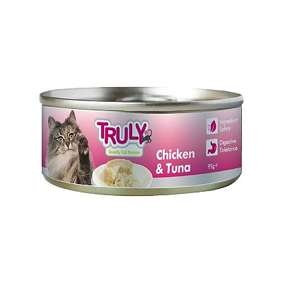 Petisco Enlatado para Gato Sabor Frango e Atum 95g - Truly