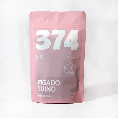 Petisco para Cachorro e Gato Natural Fígado Suíno 50g 374 Pets
