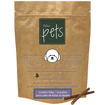 Petisco para Melhorar a Disposição de Cachorro Idoso 105g - Botica Pets