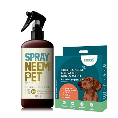 Kit Coleira Zenpet e Spray Neem Pet Repelente para Cães Pequenos Openeem