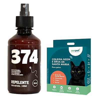Kit Coleira Zenpet Gatos e Spray Repelente Citronela 250ml 374