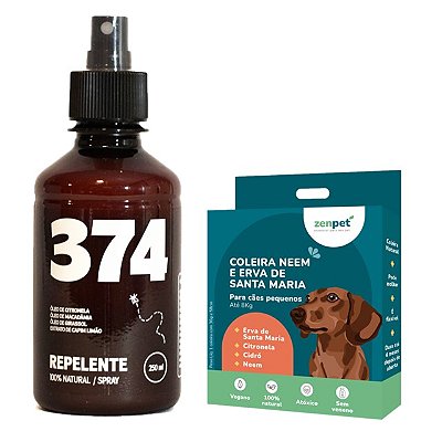 Kit Coleira Zenpet Cães Pequenos e Spray Repelente Citronela 250ml 374