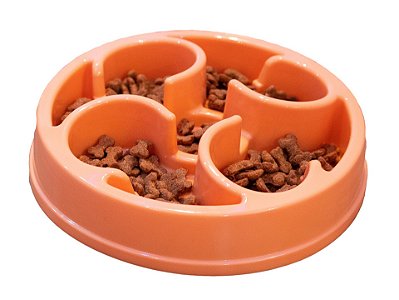 Comedouro Lento para Cães Círculos Laranja | ÓrienPet