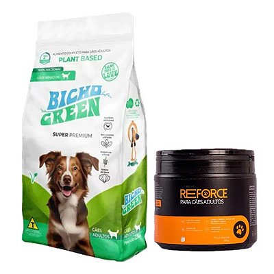 Kit Ração Cães Bicho Green Super Premium 2,5 kg e Nutroplus Reforce 180g