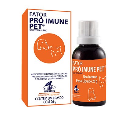 Homeopatia Aumento de Imunidade em Cães e Gatos Fator Pró Imune Pet 26g - Arenales