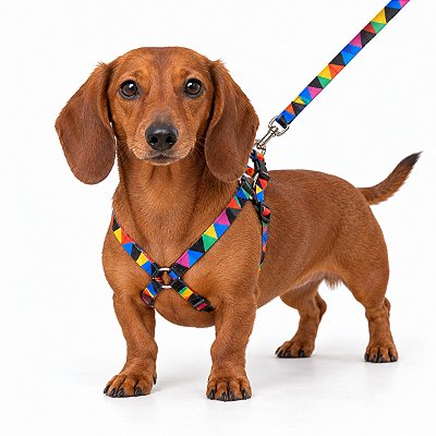 Peitoral Tipo X com Guia para Cães Pequenos VIP 0 | Confortável e Seguro | Luna Lua