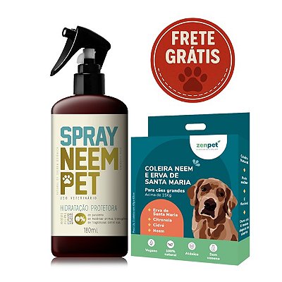 Kit Repelente Natural Zenpet | Coleira Zenpet para Cães Grandes + Spray Neem Pet – Frete Grátis Brasil