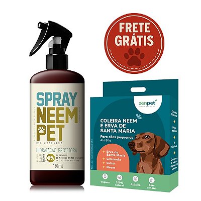 Kit Repelente Natural Zenpet | Coleira Zenpet para Cães Pequenos + Spray Neem Pet – Frete Grátis Brasil