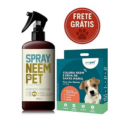 Kit Repelente Natural Zenpet | Coleira Zenpet para Filhotes + Spray Neem Pet – Frete Grátis Brasil