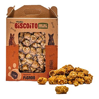 Biscoito Natural Mini Sabor Fígado para Cães e Gatos 100g – Moabe