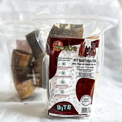 Kit Mastigáveis Naturais para Cães e Gatos de Raças Médias 4 Unidades – Moabe