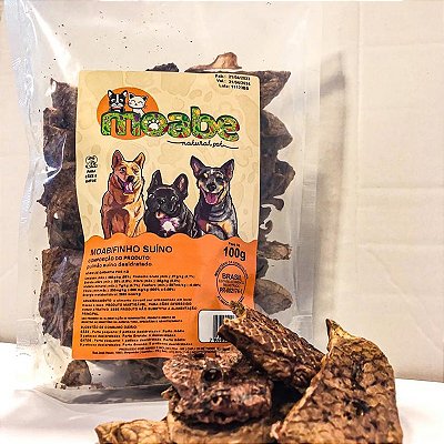 Petisco Natural Bifinho de Pulmão Suíno Desidratado para Cães e Gatos 100g – Moabe