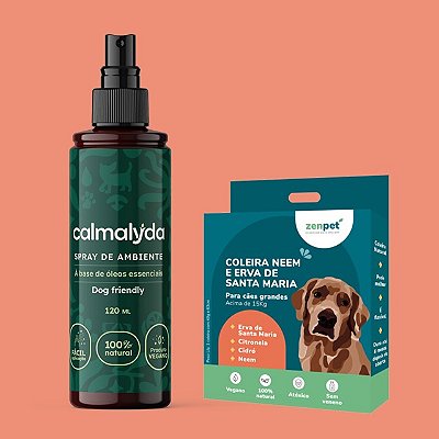 Kit Coleira Zenpet Cães Grandes + Spray Calmalyda