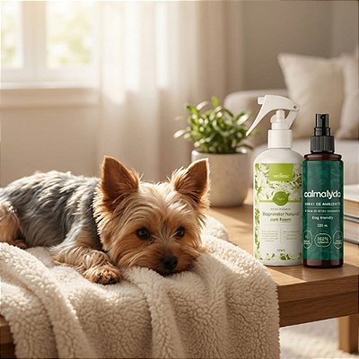 Kit Proteção e Bem-estar Pet | Bioprotetor com Neem e Spray Ambiente Calmalyda | Zenpet